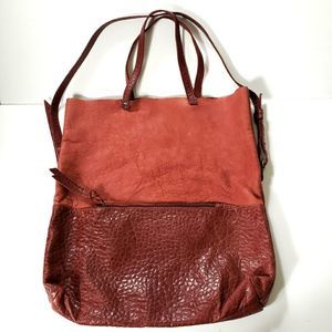Leather Bag Purse Fold Over Tote 